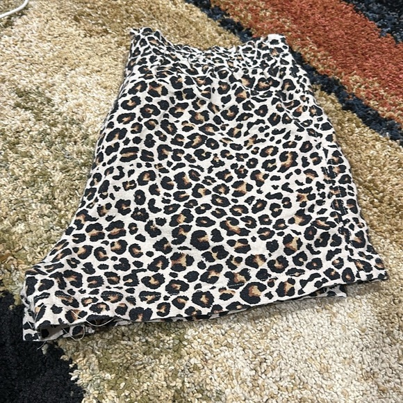 Jolt Linen Animal Print Brown and Black Shorts Women’s Large - Picture 2 of 8